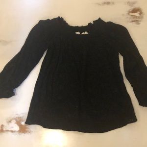 Black Crochet Off the shoulder long sleeve